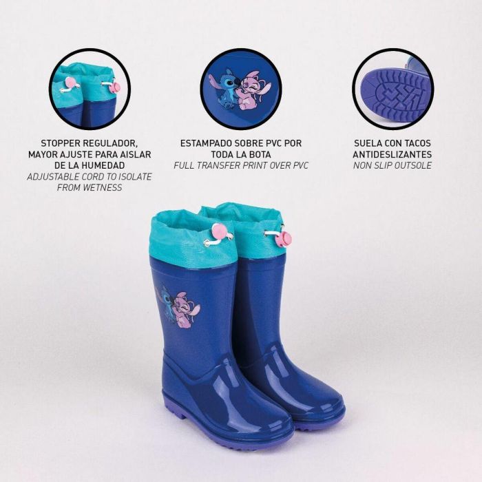 Botas de Agua Infantiles Stitch Azul 4 Botas de Agua Infantiles Stitch Azul 4