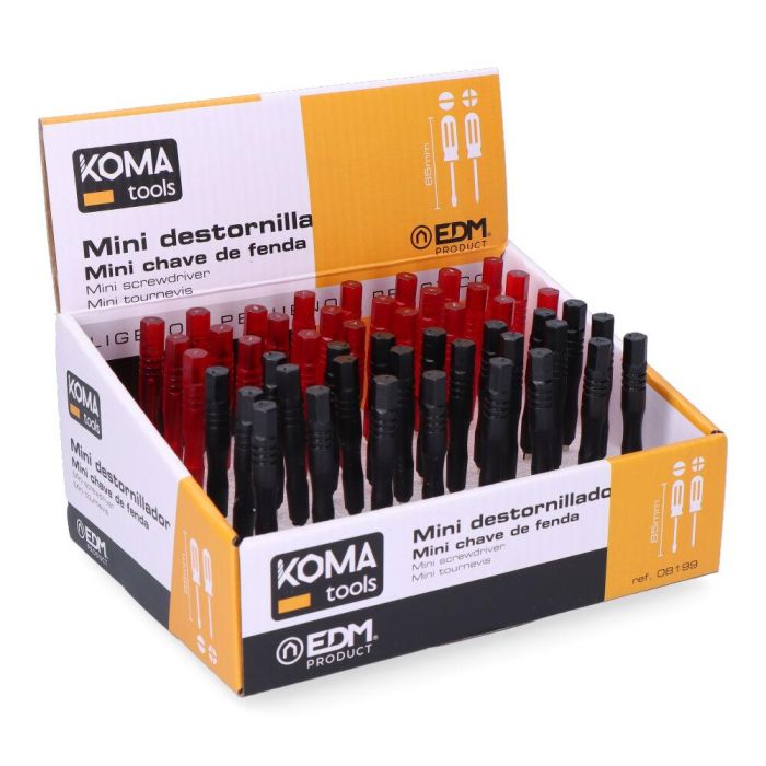 Koma Tools Mini Destornilladores 85 mm Expositor 48 Unidades Planos y Estrella 0 Koma Tools Mini Destornilladores 85 mm Expositor 48 Unidades Planos y Estrella 0