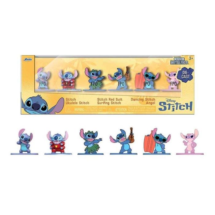 Jada Toys Disney Stitch - Set de 6 Figuras de Metal de 4 cm