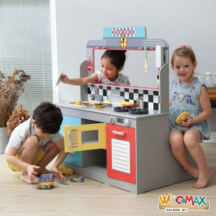 Cocina de Juguete Play & Learn Retro 90 x 104 x 58 cm 5 Cocina de Juguete Play & Learn Retro 90 x 104 x 58 cm 5