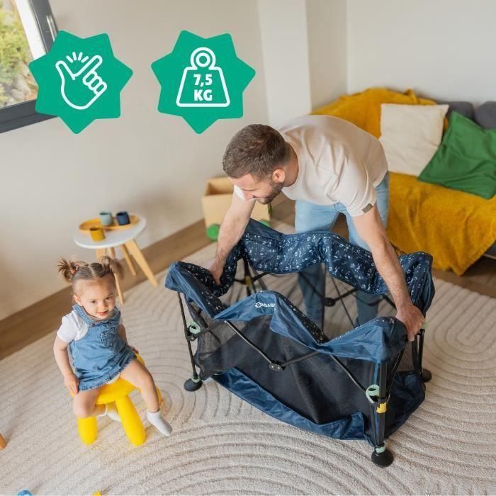 Cuna de viaje Badabulle Easy Clip: fácil de plegar y desplegar, cama ligera y compacta con bolsa de transporte incluida, colchón incluido 2 Cuna de viaje Badabulle Easy Clip: fácil de plegar y desplegar, cama ligera y compacta con bolsa de transporte incluida, colchón incluido 2
