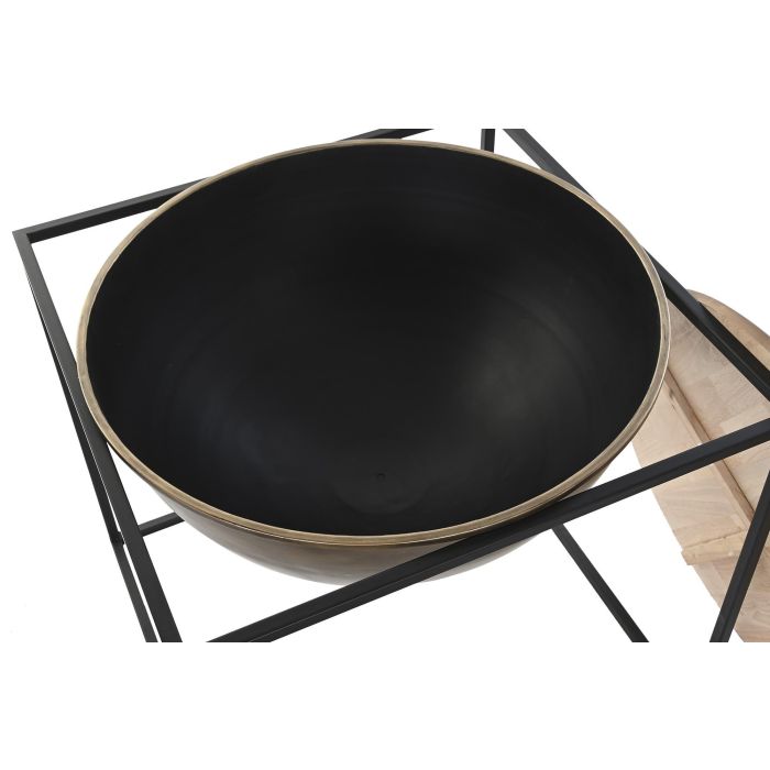 DKD Home Decor Mesita Auxiliar Loft de Metal y Madera, Negro y Marrón, 64x62.5x64 cm 3 DKD Home Decor Mesita Auxiliar Loft de Metal y Madera, Negro y Marrón, 64x62.5x64 cm 3