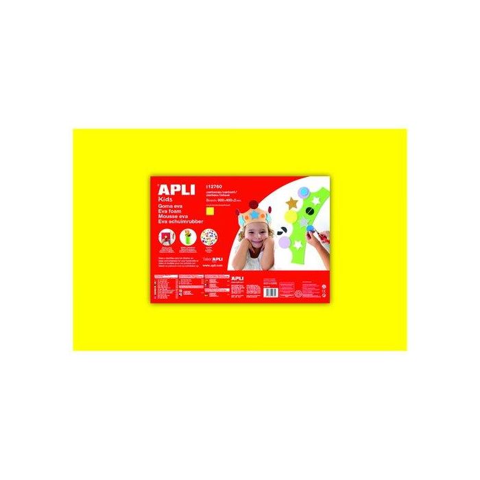 Goma Eva Apli Hoja 40X60 Cm Amarillo Paquete De 5