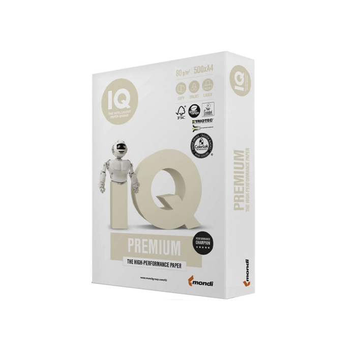 Iq premium Papel Multifuncion Din A4 80 gramos Blanco Paquete de 500 Hojas Certificado Ecolabel 1