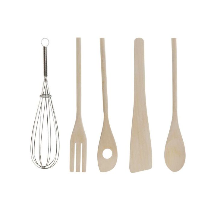 Utensilios Basicos DKD Home Decor Blanco Natural 10.5 x 12 x 10.5 cm Set de 6 1