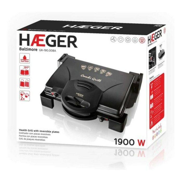 Grill Haeger GR-190.008A 1900W Negro Acero Inoxidable 4