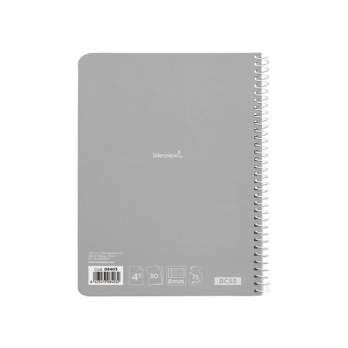 Cuaderno Espiral Liderpapel Cuarto Witty Tapa Dura 80H 75 gr Cuadro 8 mm Con Margen Colores Surtidos 10 unidades 5