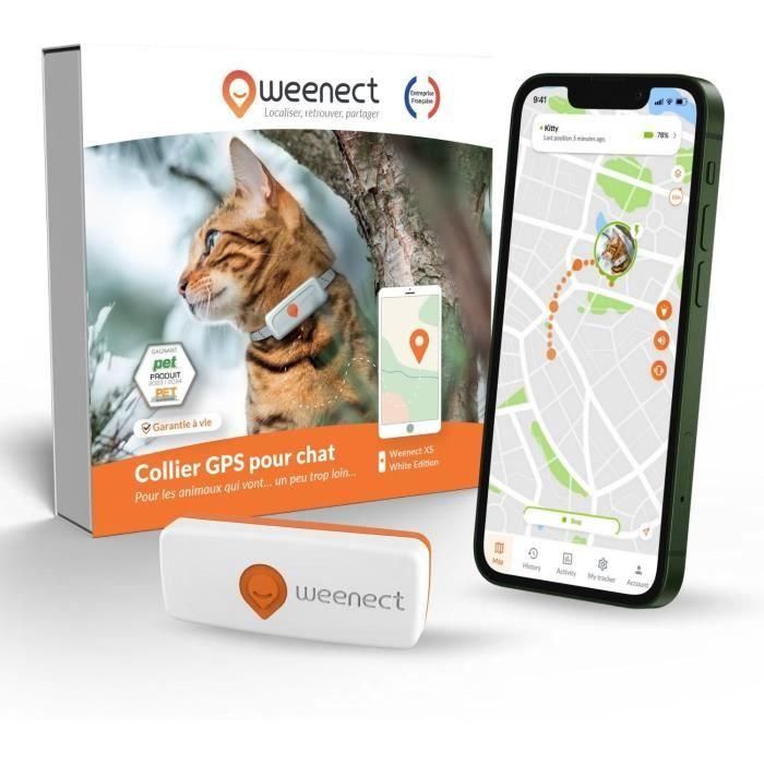 Weenect WEE3770000300369 GPS Tracker para Chat XS Blanco Edición 2023