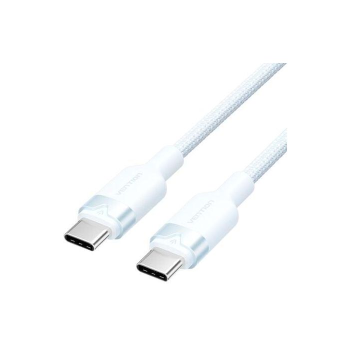 Cable USB 2.0 Tipo-C 3A Vention TRDSF/ USB Tipo-C Macho - USB Tipo-C Macho/ Hasta 60W/ 480Mbps/ 1m/ Azul