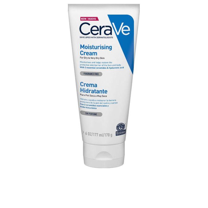 Cerave Crema Hidratante Rostro y Cuerpo con Ácido Hialurónico y Ceramidas Esenciales, Piel Seca a Muy Seca, 170 gr 0 Cerave Crema Hidratante Rostro y Cuerpo con Ácido Hialurónico y Ceramidas Esenciales, Piel Seca a Muy Seca, 170 gr 0