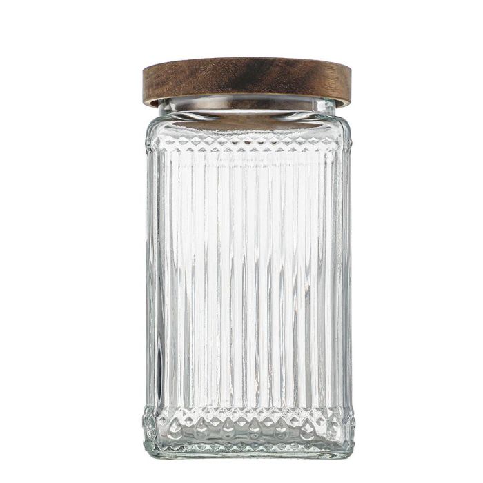 Tarro de vidrio cuad. con tapa de madera Lignes 1L - La Mediterranea (12 Unidades) 5 Tarro de vidrio cuad. con tapa de madera Lignes 1L - La Mediterranea (12 Unidades) 5