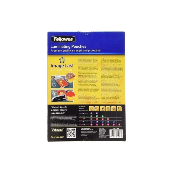 Funda Plastificar Fellowes Brillo 216X303 (A4) 125Μ Paquete De 100 1