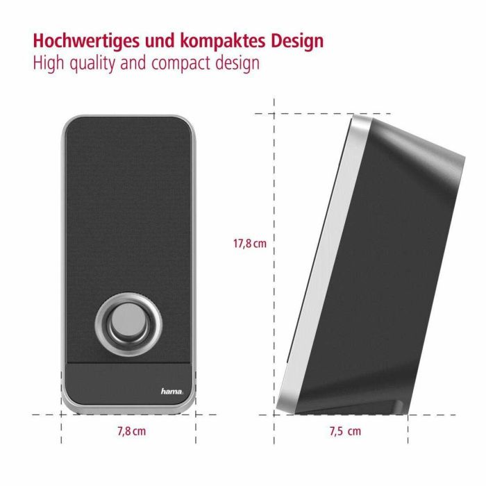 Altavoces PC Hama 00173133 Negro 6 W 4 W 8