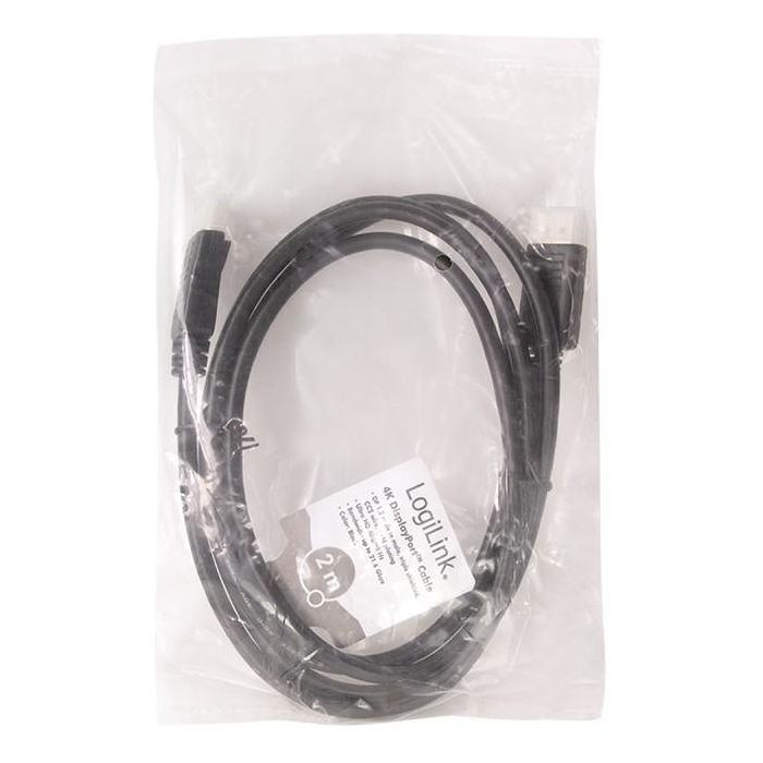 LogiLink DisplayPort 1.2 (ST-ST) 2m Anschlusskabel 4K 60Hz Schwarz 4
