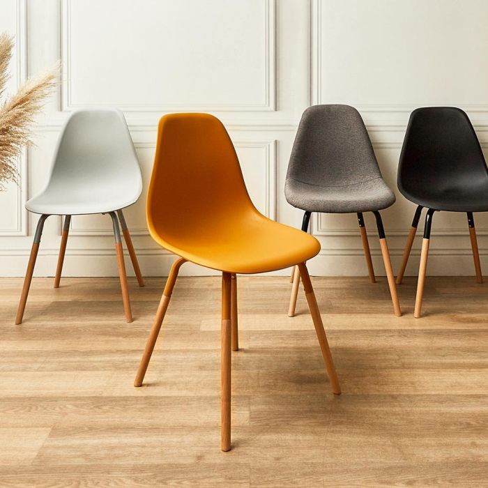 Home Deco Factory Silla Phenix Mostaza Essentiel - Diseño Escandinavo, Polipropileno y Hierro 6 Home Deco Factory Silla Phenix Mostaza Essentiel - Diseño Escandinavo, Polipropileno y Hierro 6