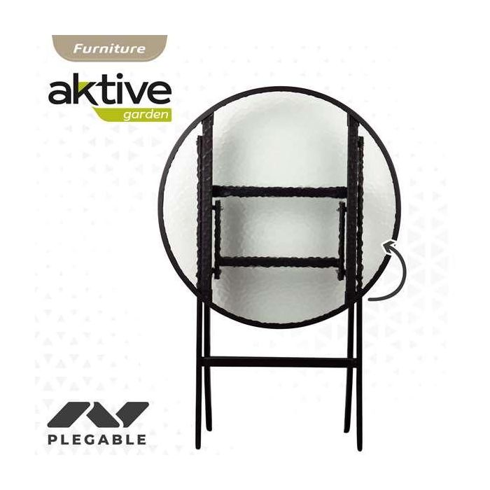 Conjunto de mesa de terraza plegable (60x71 cm) + 2 sillas de textileno (46x82 cm) aktive 2 Conjunto de mesa de terraza plegable (60x71 cm) + 2 sillas de textileno (46x82 cm) aktive 2