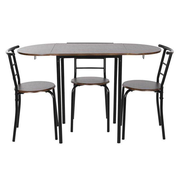 DKD Home Decor Mesa Negro Marron MDF Metal 55 x 78 x 121 cm Set de 5 5