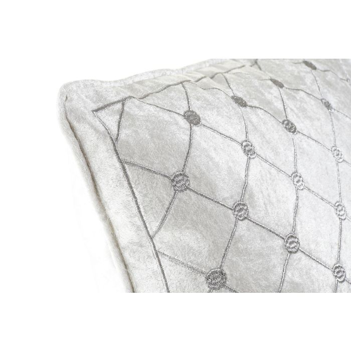 Cojin DKD Home Decor Blanco Gris 10 x 45 x 45 cm Cojin DKD Home Decor Blanco Gris 10 x 45 x 45 cm