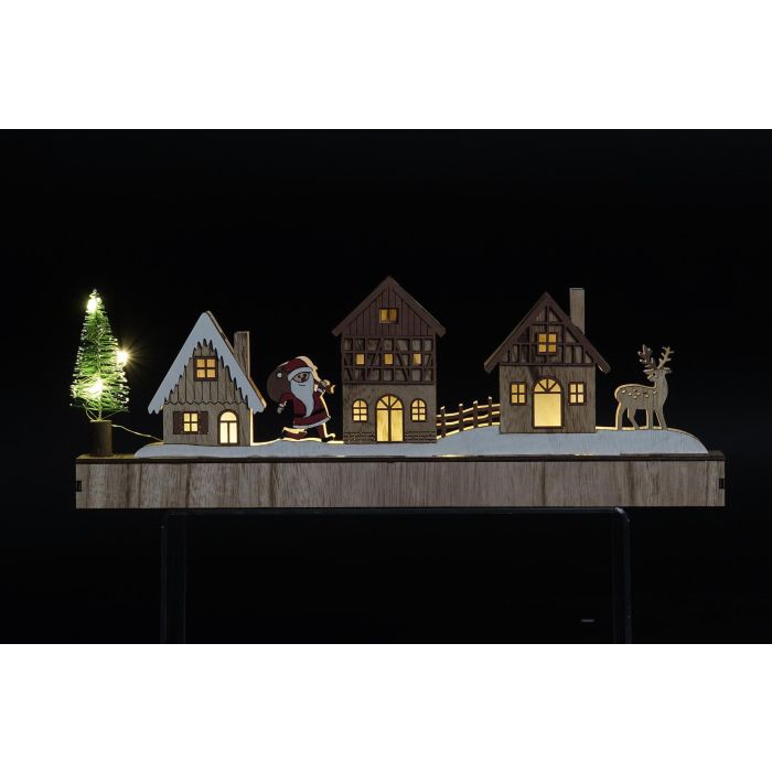 DKD Home Decor Decoración Navideña Luminosa Casas Alpina LED Marrón Verde 4x13x35 cm Pack 4 Unidades Funciona con 2 Pilas AA MDF 1 DKD Home Decor Decoración Navideña Luminosa Casas Alpina LED Marrón Verde 4x13x35 cm Pack 4 Unidades Funciona con 2 Pilas AA MDF 1