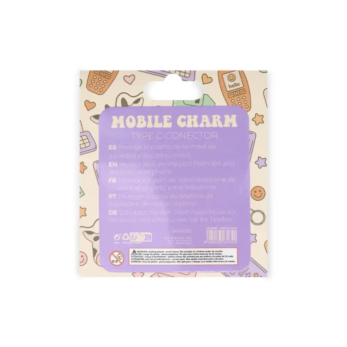 Wondee Protector de Puerto Charm Funny Tipo C Perro - Charm Decorativo y Protector Anti-Polvo para Móvil, Smartphone