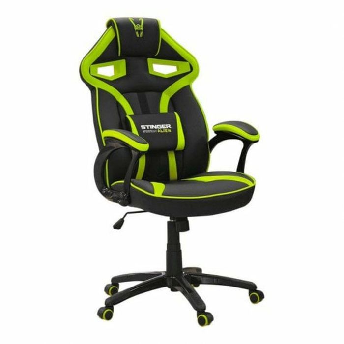 Woxter GM26-056 Silla Gaming Stinger Station Alien Verde Ergonómica, Altura Ajustable, Cojín Lumbar, Piel Sintética Transpirable, 150 kg 8 Woxter GM26-056 Silla Gaming Stinger Station Alien Verde Ergonómica, Altura Ajustable, Cojín Lumbar, Piel Sintética Transpirable, 150 kg 8