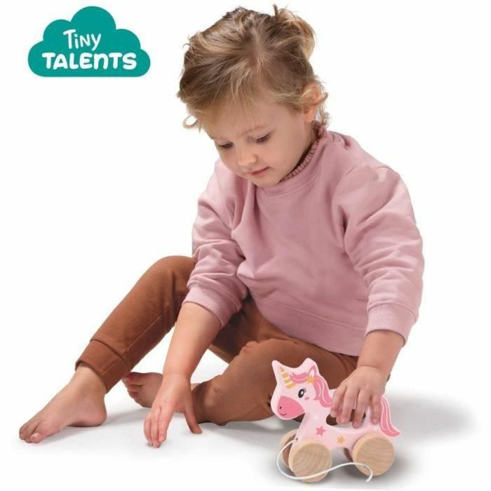 Ses Creative Unicornio de madera 2 en 1 para empujar o tirar Rosa SES8710341131371 4
