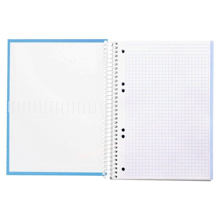 Cuaderno Espiral Liderpapel A5 Micro Crafty Tapa Forrada 120H 90 gr Cuadro 5 mm 5 Bandas6 Taladros Color Celeste 8