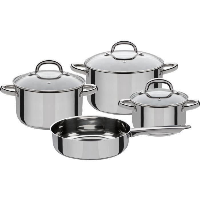 GSW Montreal Batería de Cocina 7 Piezas Acero Inoxidable 18/10 para Inducción: Ollas 16, 20, 24 cm y Sartén 24 cm GSW Montreal Batería de Cocina 7 Piezas Acero Inoxidable 18/10 para Inducción: Ollas 16, 20, 24 cm y Sartén 24 cm