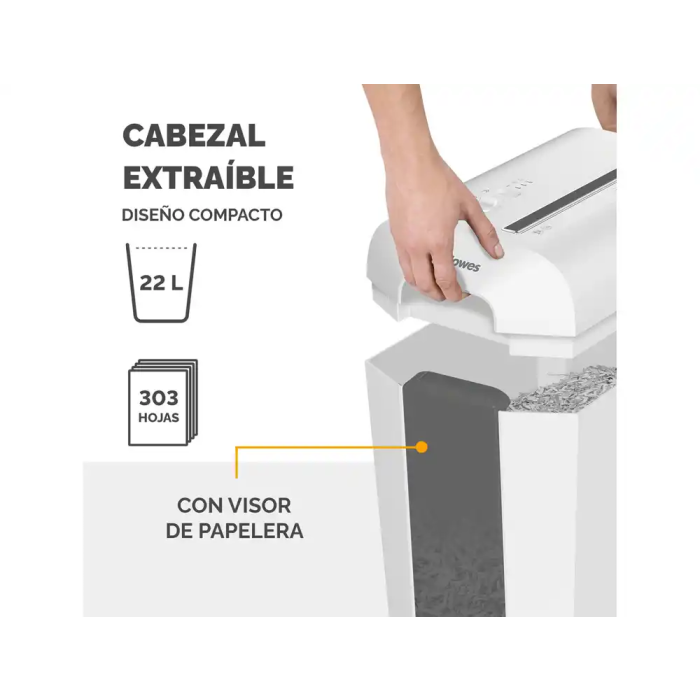 Fix Destructora LX65 para Documentos, 10 Hojas, Partículas de 4x40 mm, Seguridad P-4, Destruye Grapas, Clips y Tarjetas 6