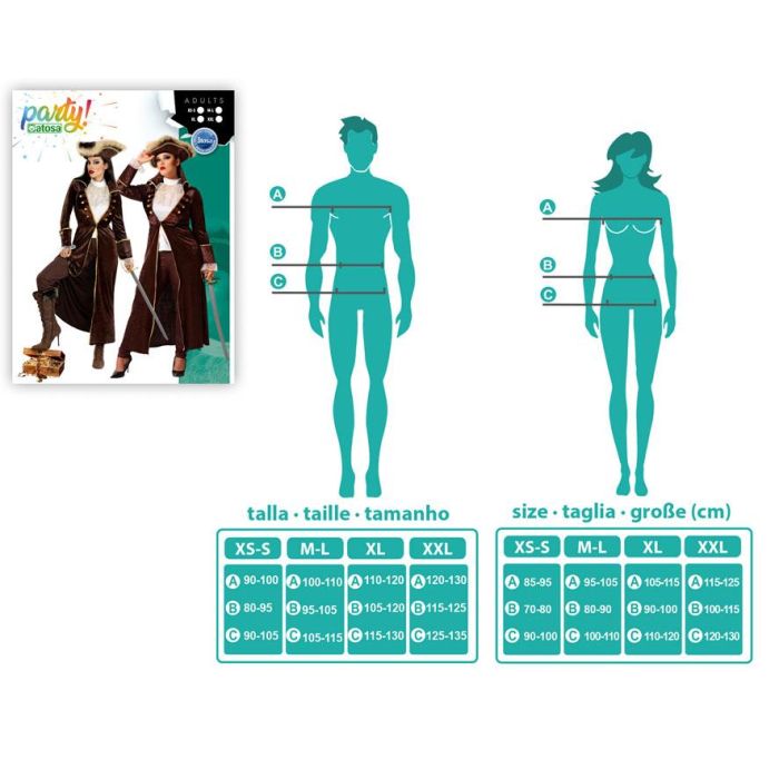 Disfraz Pirata Marrón Mujer Adulto XS-S 3 Disfraz Pirata Marrón Mujer Adulto XS-S 3