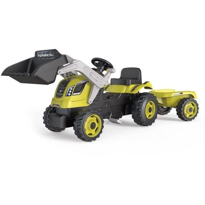 Smoby Farmer Max Pedal Tractor + Trailer + Shovel - Verde 1 Smoby Farmer Max Pedal Tractor + Trailer + Shovel - Verde 1