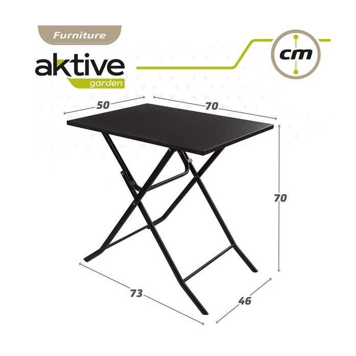 Aktive Mesa Cuadrada Plegable Metal 70x50x70 cm 5