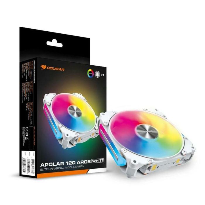 Ventilador de Caja Cougar Apolar 120 Ø 12 cm Blanco ARGB Ventilador de Caja Cougar Apolar 120 Ø 12 cm Blanco ARGB