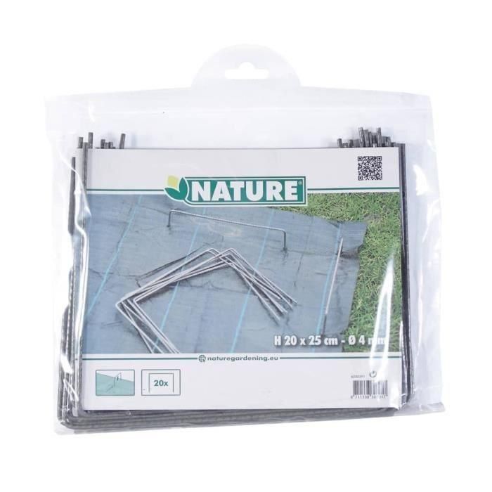 NATURALEZA Conjunto de 10 clips metálicos para fijación al suelo - Ø 4 mm / H 20 x 25 cm 4