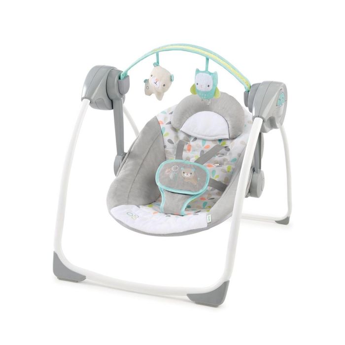 Ingenuity Compact Swing Comfort 2 Go Bosque Fantasioso, 6 Velocidades, 8 Melodías, Arnés 5 Puntos, Temporizador y Arco Actividad