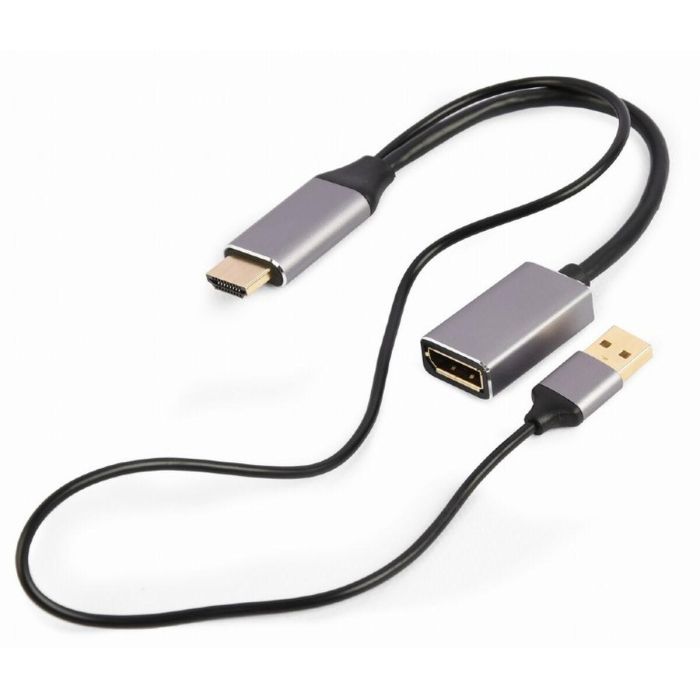 Adaptador DisplayPort a HDMI GEMBIRD A-HDMIM-DPF-02 Negro 10 cm 4K Ultra HD 3