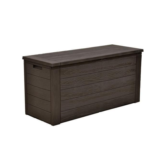 TOOD Baúl de almacenamiento de resina - 300 L - Aspecto de madera marrón - 120 x 46 x 58 cm 1 TOOD Baúl de almacenamiento de resina - 300 L - Aspecto de madera marrón - 120 x 46 x 58 cm 1