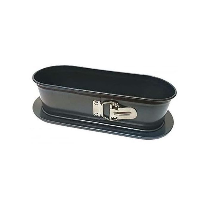 Baumalu BAU3216384513181 Molde Ovalado con Bisagras Antiadherente Antracita Acero al Carbono 0,8 mm 31x12x8 cm