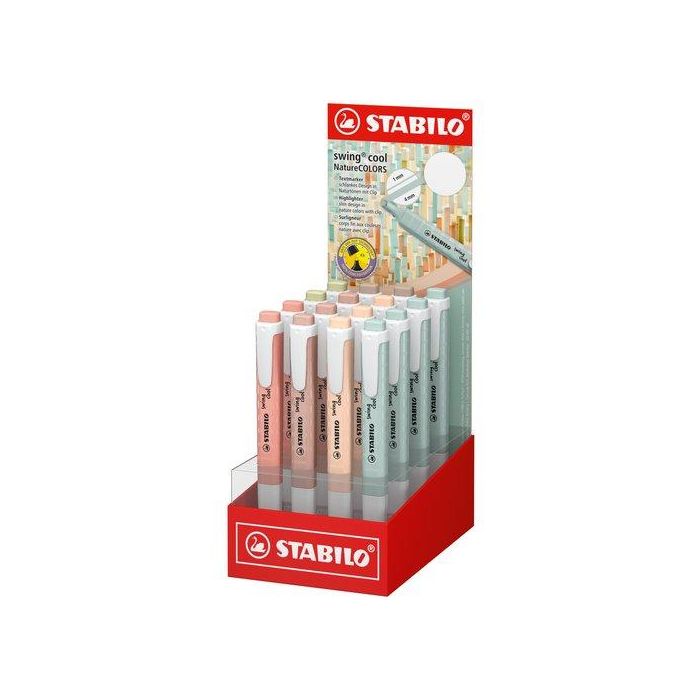 Stabilo Rotulador Fluorescente Swing Cool Nature Colors Expositor 16 Unidades Colores Surtidos