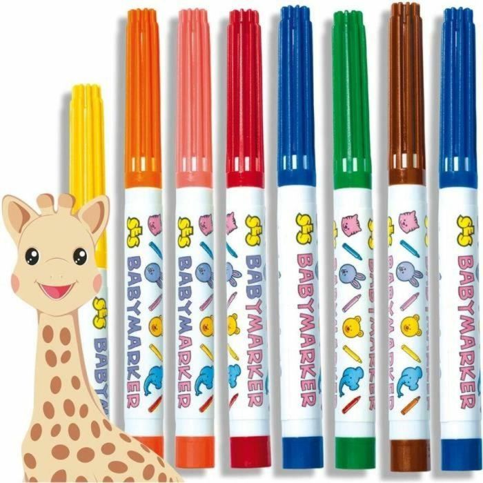 Ses Creative Fieltros para bebés Sophie la Girafa - Super Lavable - Des 12 meses - Rotuladores para Niños Mixto 2 Ses Creative Fieltros para bebés Sophie la Girafa - Super Lavable - Des 12 meses - Rotuladores para Niños Mixto 2