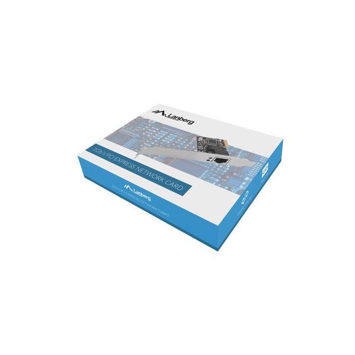 Lanberg Tarjeta de Red Gigabit Ethernet RJ45 PCIe x1 Interna - 10/100/1000 Mbps con Chipset Realtek RTL8111C y Soporte Bajo Perfil 2