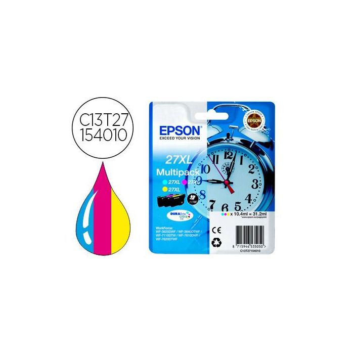 Ink-Jet Epson 27XL Wf3620 - 7110 - 7610 - 7620 Pack Multicolor