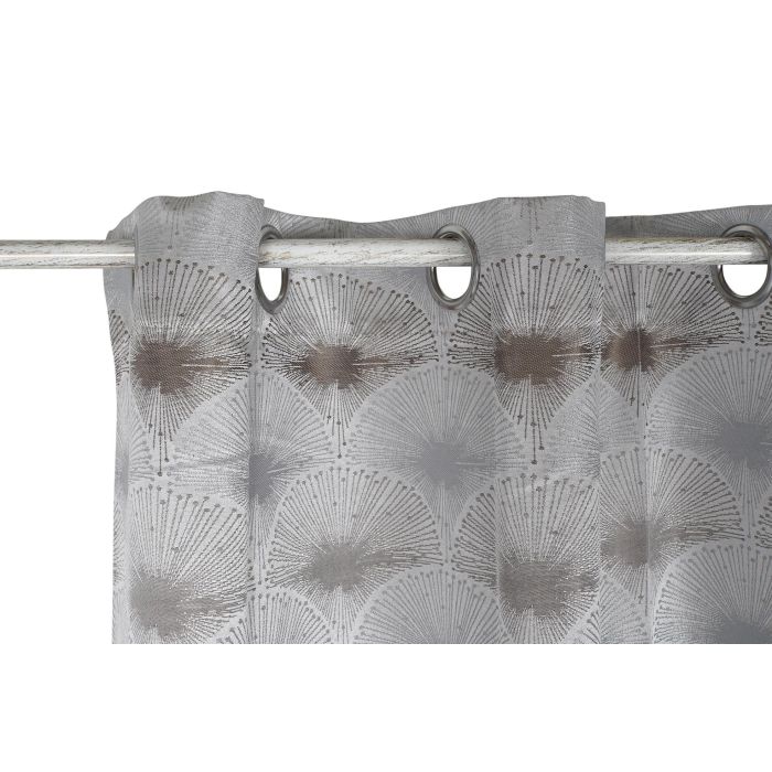 DKD Home Decor Cortina Tradicional Gris Poliester 270 x 140 cm (2 Unidades) 2 DKD Home Decor Cortina Tradicional Gris Poliester 270 x 140 cm (2 Unidades) 2
