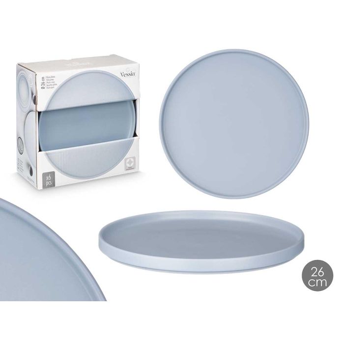 Plato Llano 26 Cm Liso Azul Vessia (12 Unidades) Plato Llano 26 Cm Liso Azul Vessia (12 Unidades)