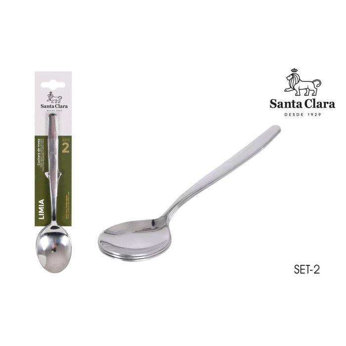 Santa Clara Set 2 Cucharas Mesa Limia, 20 cm (6 Cajas)