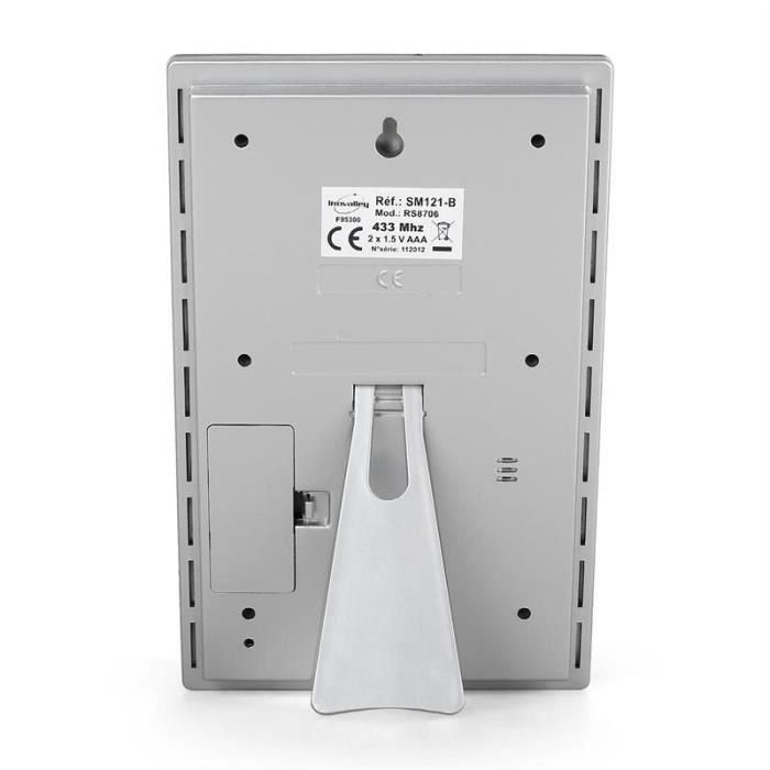 Inovalley SM121B Estación Meteorológica Inalámbrica con Sensor Exterior, Termómetro Higrómetro Int/Ext, Radio Controlada, Fase Lunar, Acabado Nogal 3