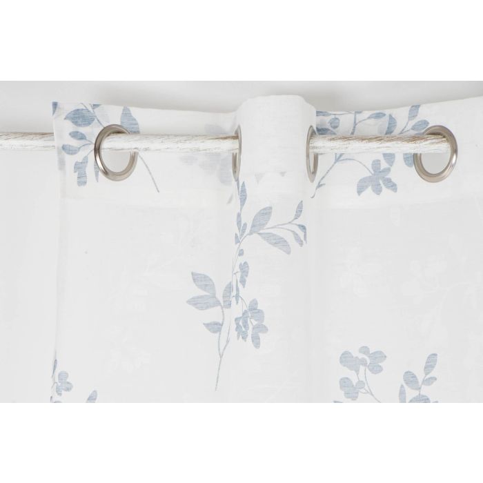 DKD Home Decor Cortina Visillo Shabby de Hojas Azul y Blanco 270 x 140 cm Poliéster Pack 2 Unidades 110 gsm 1 DKD Home Decor Cortina Visillo Shabby de Hojas Azul y Blanco 270 x 140 cm Poliéster Pack 2 Unidades 110 gsm 1