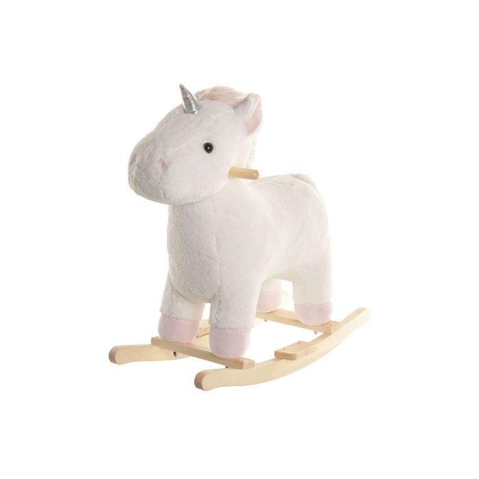 DKD Home Decor Mecedora infantil, unicornio, poliéster/madera, blanco/natural, 33 x 50 x 64 cm 0 DKD Home Decor Mecedora infantil, unicornio, poliéster/madera, blanco/natural, 33 x 50 x 64 cm 0