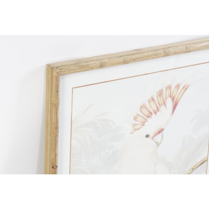 DKD Home Decor Cuadro Decorativo Tropical Cristal y MDF Blanco Gris Naranja Natural 70 x 50 x 3 cm (2 Unidades) 1