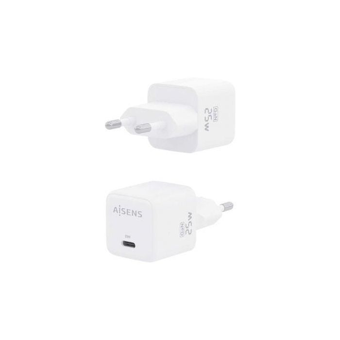 Cargador de Pared GaN Aisens ASCH-25W1P012-W/ 1xUSB Tipo-C/ 25W 2 Cargador de Pared GaN Aisens ASCH-25W1P012-W/ 1xUSB Tipo-C/ 25W 2